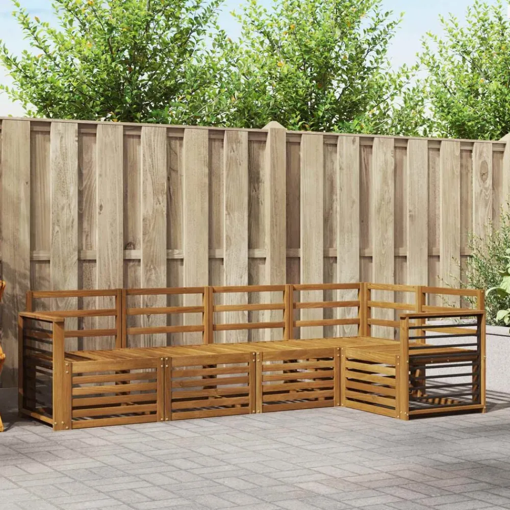 vidaXL Juegos de sofás 5 pcs Madera de Acacia Sólida Natural Online