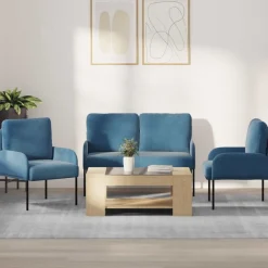vidaXL Sofás-Juegos de sofás con cojín 3 pcs 115 x 56 x 80 cm