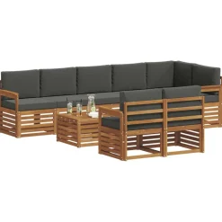 vidaXL Conjuntos De Muebles-Juegos de sofás con cojín 9 pcs
