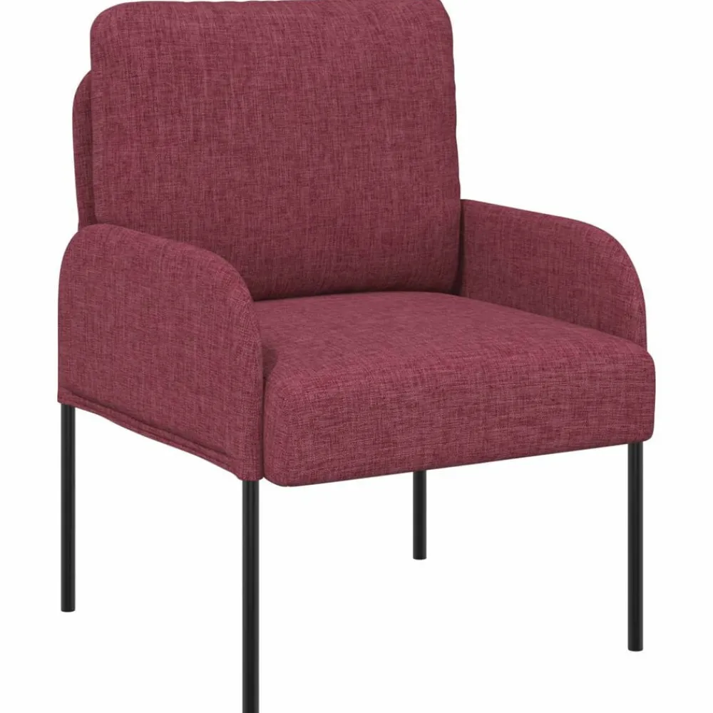vidaXL Sofás-Juegos de sofás con cojín 3 pcs Rojo vino 115 x 56 x 80 cm