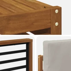vidaXL Juegos de sofás con cojín 8 pcs Gris Natural y Claro Gris claro y natural Sale