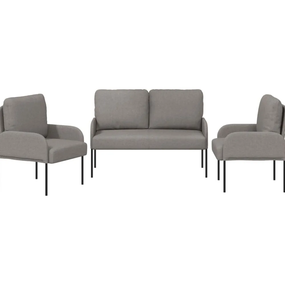 vidaXL Juegos de sofás con cojín 3 pcs 115 x 56 x 80 cm Taupé Clearance