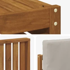 vidaXL Conjuntos De Muebles-Juegos de sofás con cojín 6 pcs Gris Natural y Claro