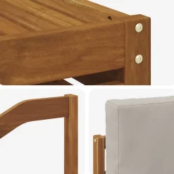 vidaXL Conjuntos De Muebles-Juegos de sofás con cojín 7 pcs Gris Natural y Claro