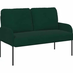 vidaXL Juegos de sofás con cojín 3 pcs 115 x 56 x 80 cm Verde oscuro Online