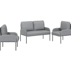 vidaXL Juegos de sofás con cojín 3 pcs 115 x 56 x 80 cm Gris claro Best