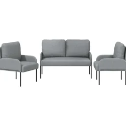 vidaXL Juegos de sofás con cojín 3 pcs 115 x 56 x 80 cm Gris claro Best