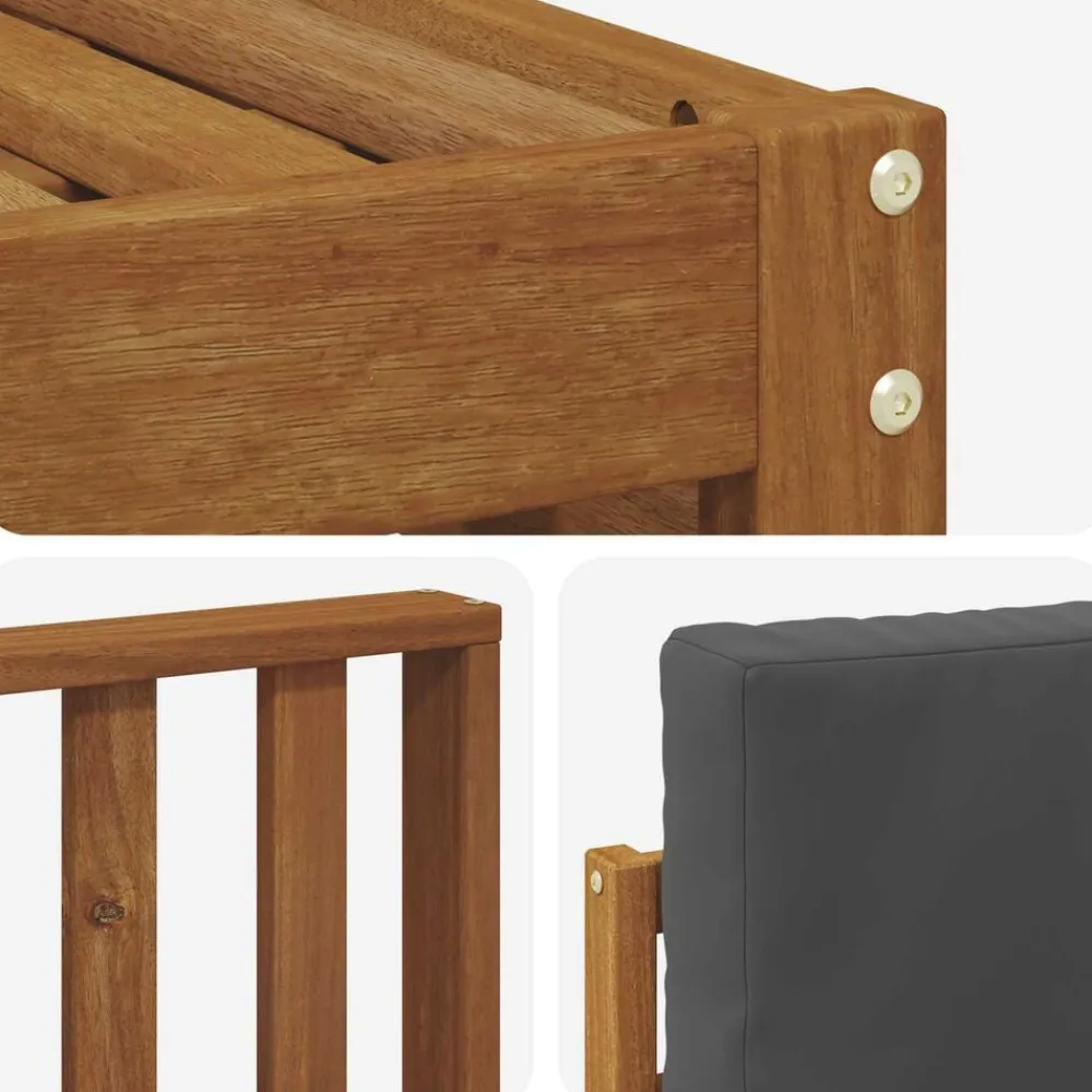 vidaXL Juegos de sofás con cojín 9 pcs Natural y antracita Discount