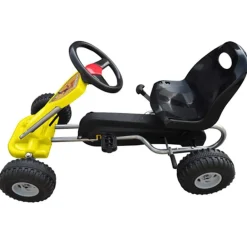 vidaXL Kart correpasillos con pedales Amarillo Best
