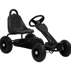 vidaXL Kart de pedales con neumáticos Negro Hot