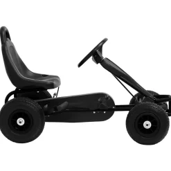 vidaXL Kart de pedales con neumáticos Negro Hot