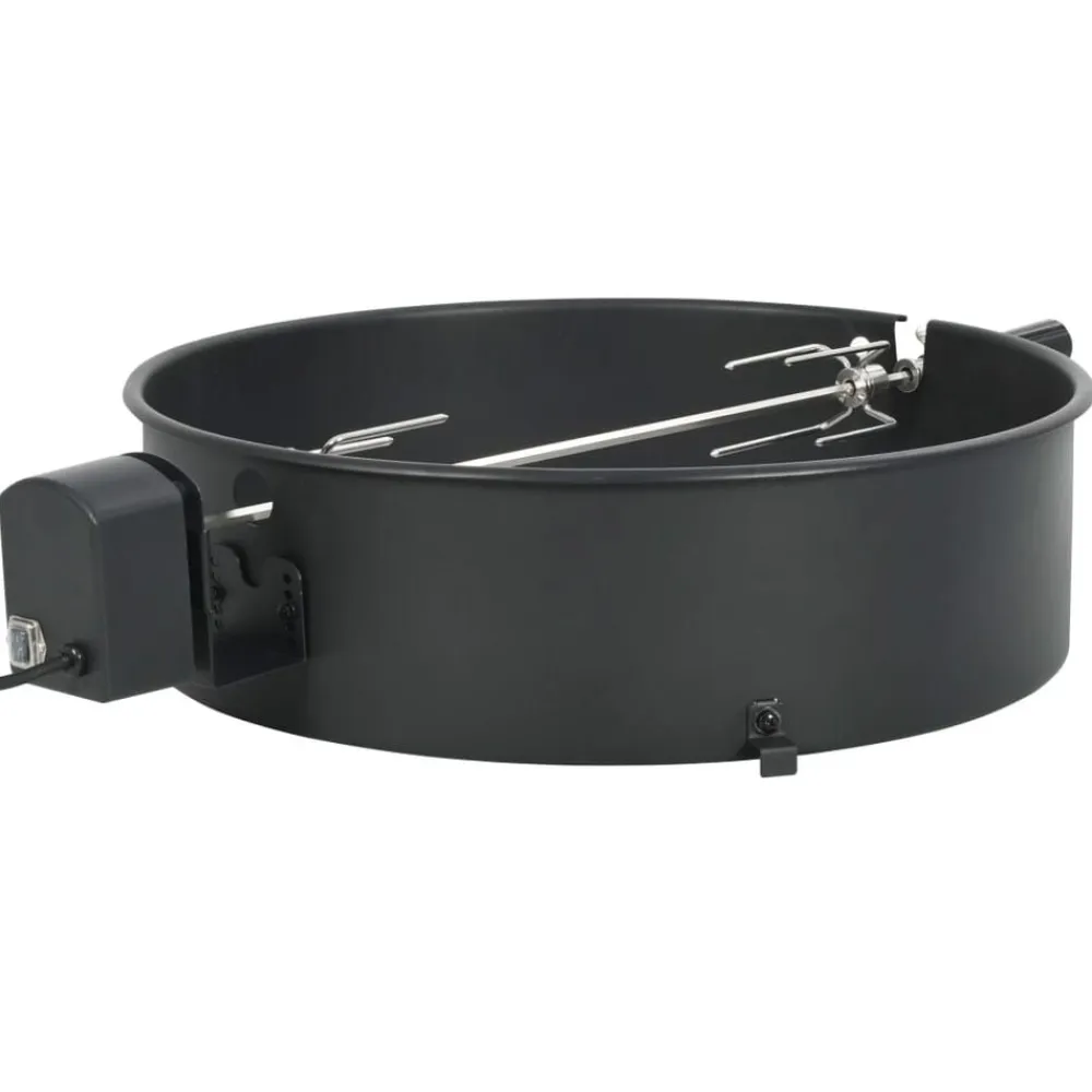 vidaXL Cocina Y Comedor-Kit de anillo asador de barbacoa negro 57 cm