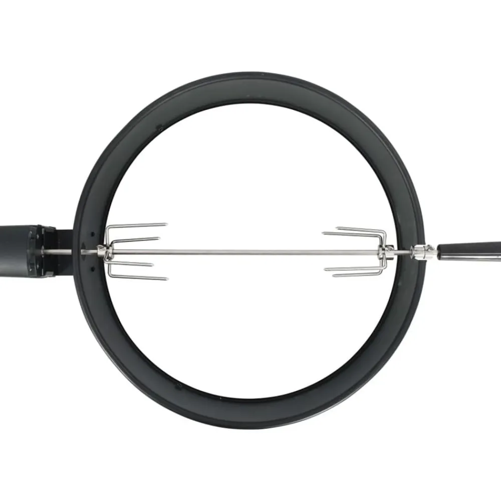 vidaXL Cocina Y Comedor-Kit de anillo asador de barbacoa negro 57 cm