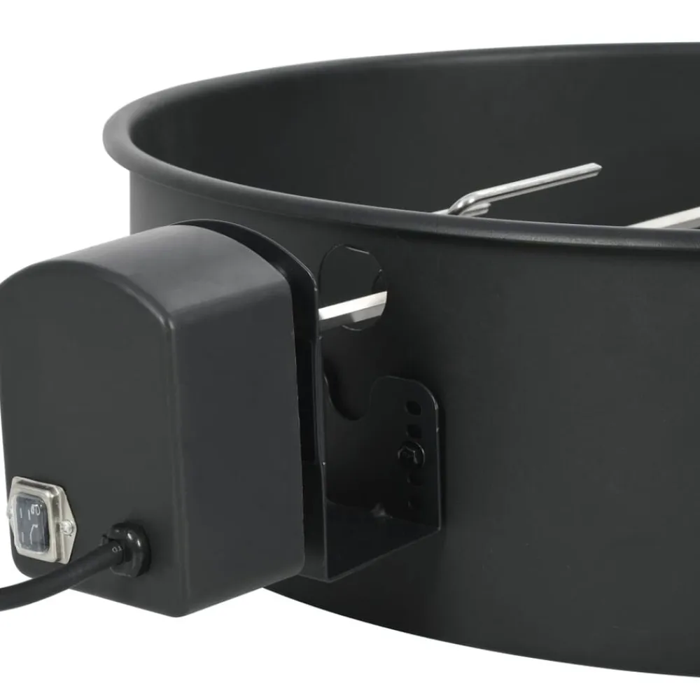 vidaXL Cocina Y Comedor-Kit de anillo asador de barbacoa negro 57 cm