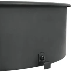 vidaXL Cocina Y Comedor-Kit de anillo asador de barbacoa negro 57 cm