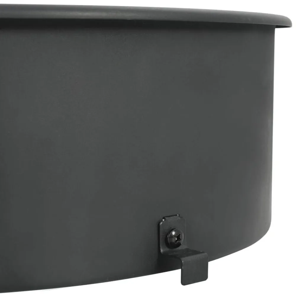 vidaXL Cocina Y Comedor-Kit de anillo asador de barbacoa negro 57 cm