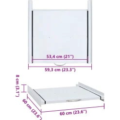 vidaXL Accesorios Para Electrodomésticos-Kit de apilamiento para lavadora con estante extraíble