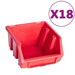 vidaXL Accesorios De Bricolaje-Kit de cajas de almacenaje 80 pzas paneles de pared rojo negro
