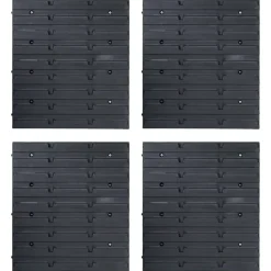 vidaXL Accesorios De Bricolaje-Kit de cajas de almacenaje 80 pzas paneles de pared rojo negro