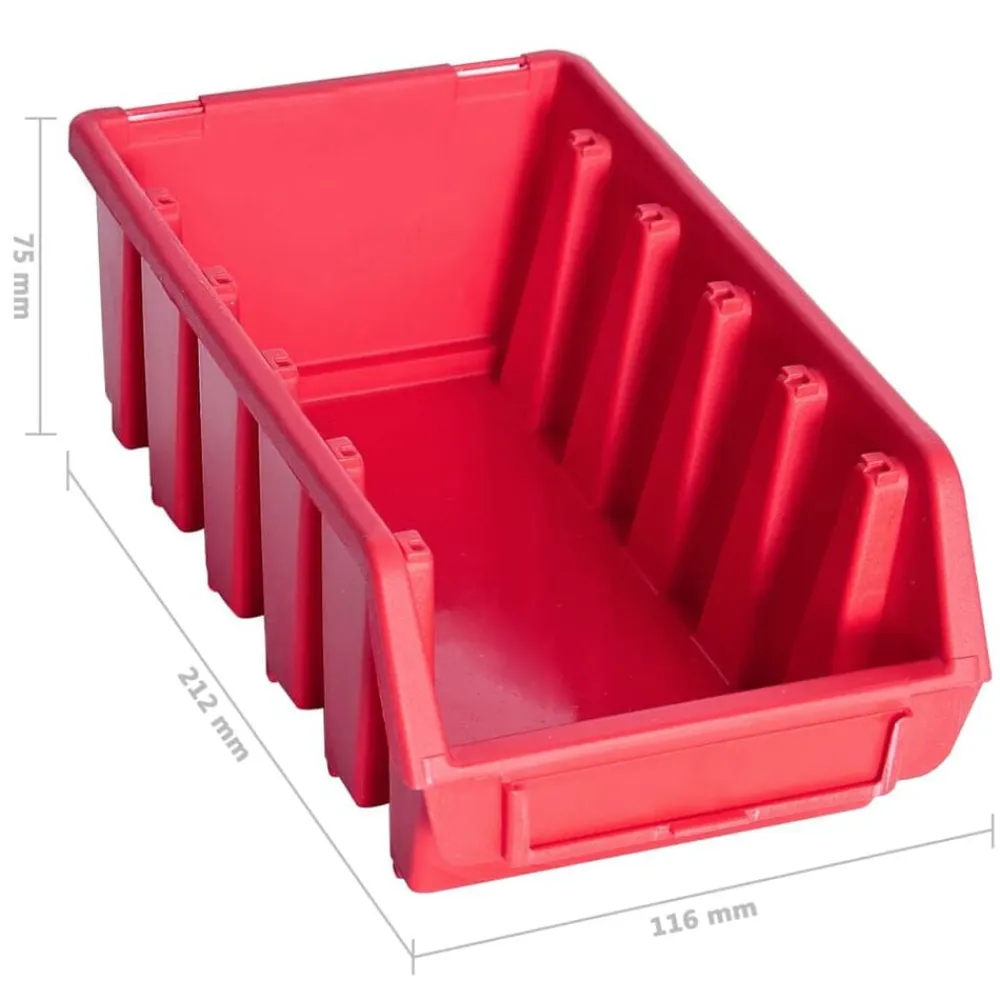 vidaXL Accesorios De Bricolaje-Kit de cajas de almacenaje 80 pzas paneles de pared rojo negro