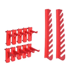 vidaXL Kit de cajas de almacenaje 136 pzas paneles de pared rojo/negro Hot