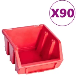 vidaXL Accesorios De Bricolaje-Kit de cajas de almacenaje 96 pzas paneles de pared negro