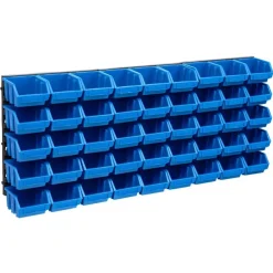 vidaXL Kit de cajas de almacenaje 48 pzas paneles de pared azul negro Online