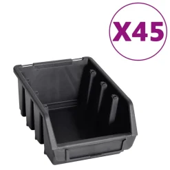 vidaXL Kit de cajas de almacenaje 96 pzas paneles de pared rojo negro Rojo y negro Best