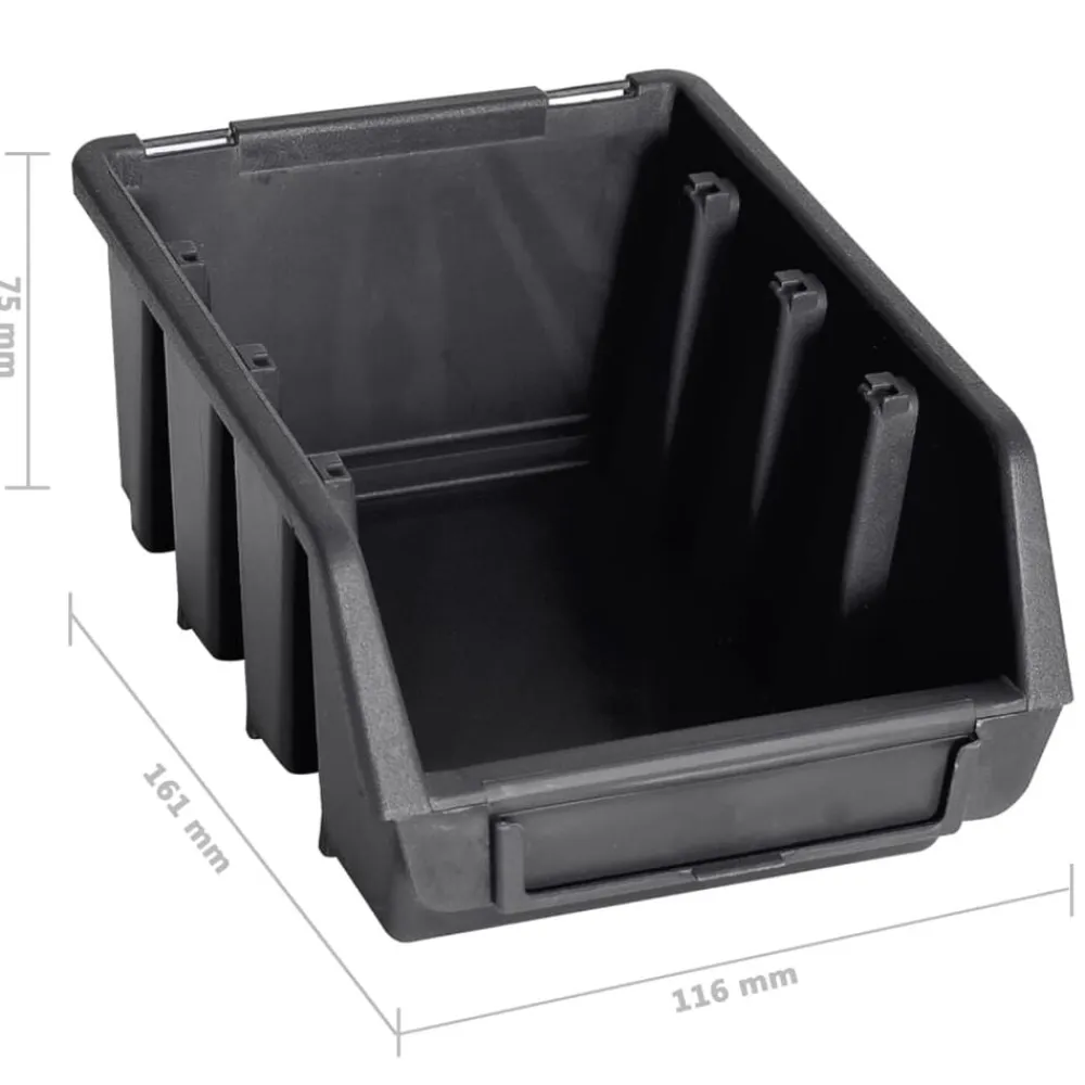 vidaXL Kit de cajas de almacenaje 96 pzas paneles de pared rojo negro Rojo y negro Best