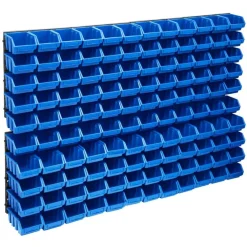 vidaXL Kit de cajas de almacenaje 128 pzas paneles de pared rojo negro Clearance