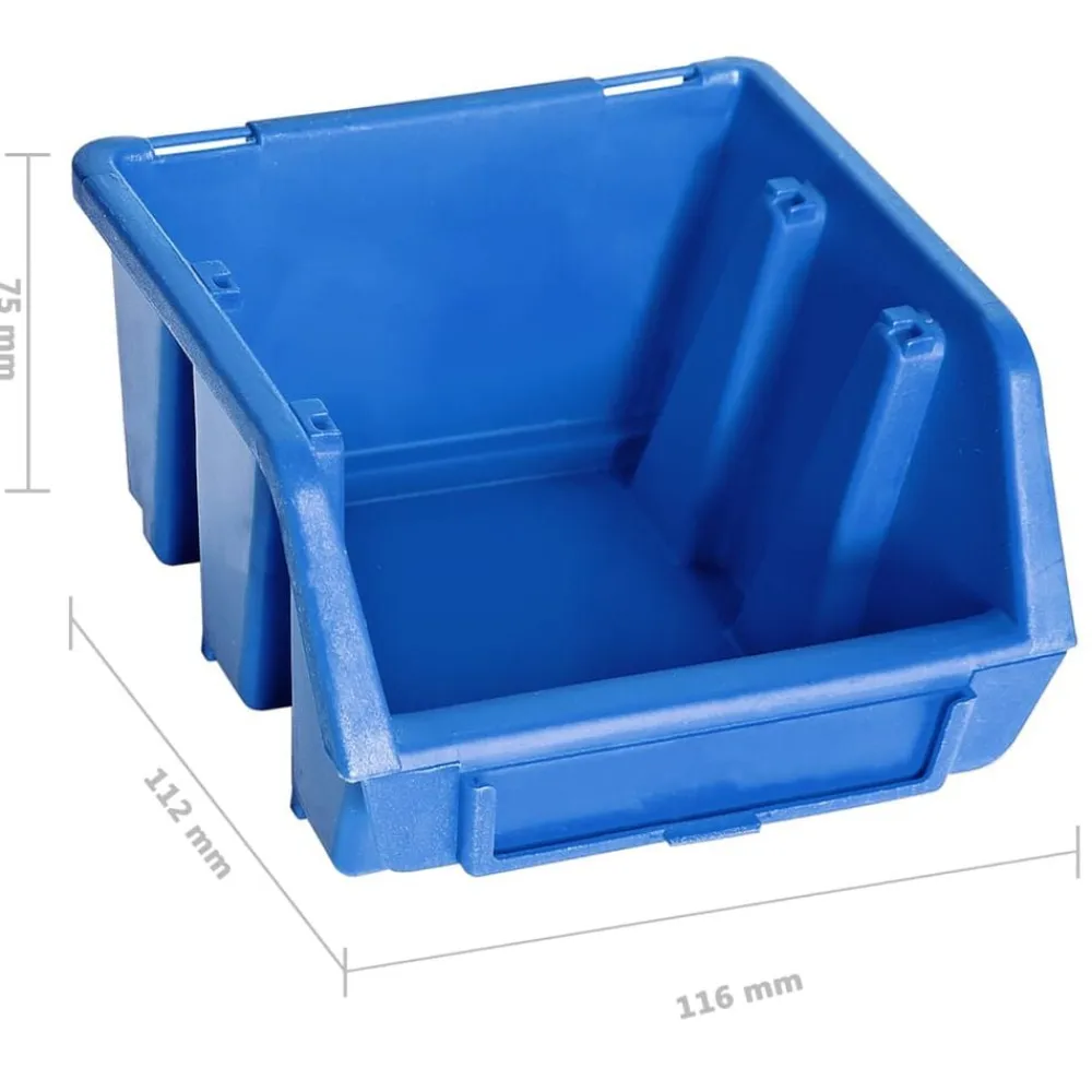 vidaXL Kit de cajas de almacenaje 128 pzas paneles de pared rojo negro Clearance