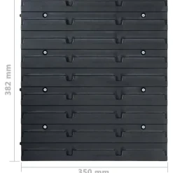 vidaXL Kit de cajas de almacenaje 128 pzas paneles de pared rojo negro Clearance