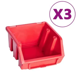vidaXL Kit de cajas de almacenaje 34 pzas paneles de pared rojo negro Outlet