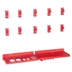 vidaXL Kit de cajas de almacenaje 34 pzas paneles de pared rojo negro Outlet