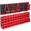 vidaXL Accesorios De Bricolaje-Kit de cajas de almacenaje 141 pzas paneles de pared rojo/negro