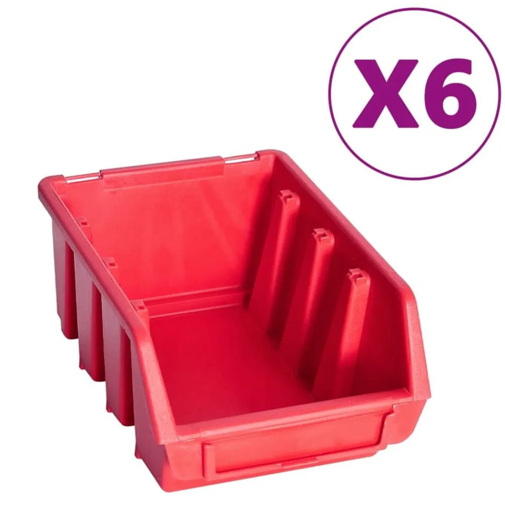 vidaXL Kit de cajas de almacenaje 39 pzas paneles de pared rojo negro Best