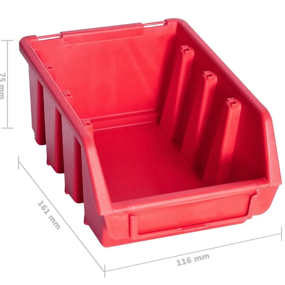 vidaXL Kit de cajas de almacenaje 39 pzas paneles de pared rojo negro Best