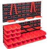 vidaXL Accesorios De Bricolaje-Kit de cajas de almacenaje 103 pzas paneles de pared rojo/negro