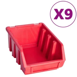vidaXL Accesorios De Bricolaje-Kit de cajas de almacenaje 103 pzas paneles de pared rojo/negro