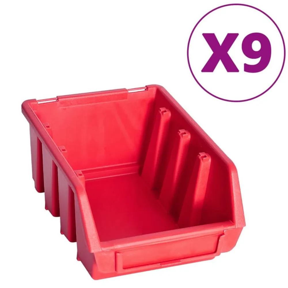 vidaXL Accesorios De Bricolaje-Kit de cajas de almacenaje 103 pzas paneles de pared rojo/negro