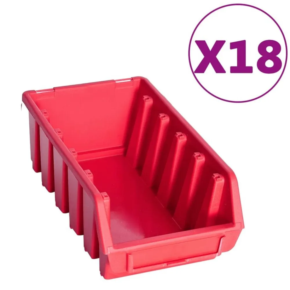 vidaXL Accesorios De Bricolaje-Kit de cajas de almacenaje 103 pzas paneles de pared rojo/negro