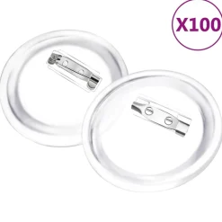 vidaXL Kit de chapas con alfiler 100 juegos acrílico 58 mm
