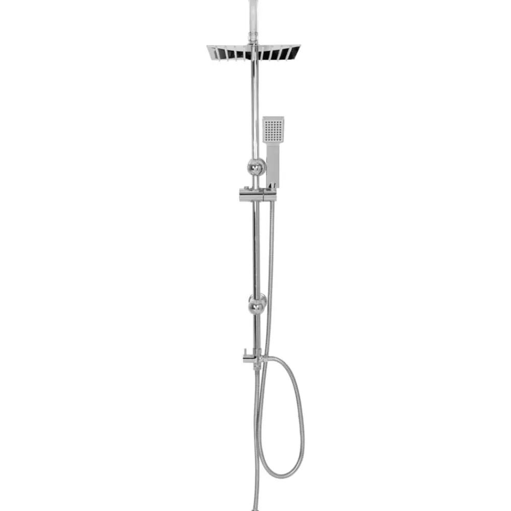 vidaXL Fontanería-Kit de ducha combinado con ducha de mano acero inoxidable