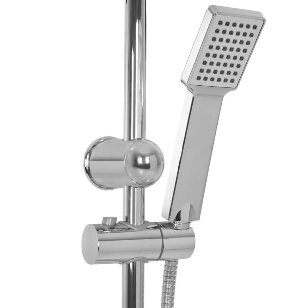vidaXL Fontanería-Kit de ducha combinado con ducha de mano acero inoxidable