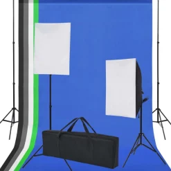 vidaXL Kit de estudio con 5 telones de fondo de colores y 2 softboxes Sale