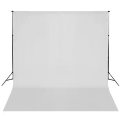 vidaXL Kit de estudio fotográfico con luces softbox y fondo Blanco Discount