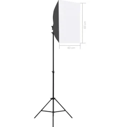 vidaXL Kit de estudio fotográfico con luces softbox y fondo Blanco Discount