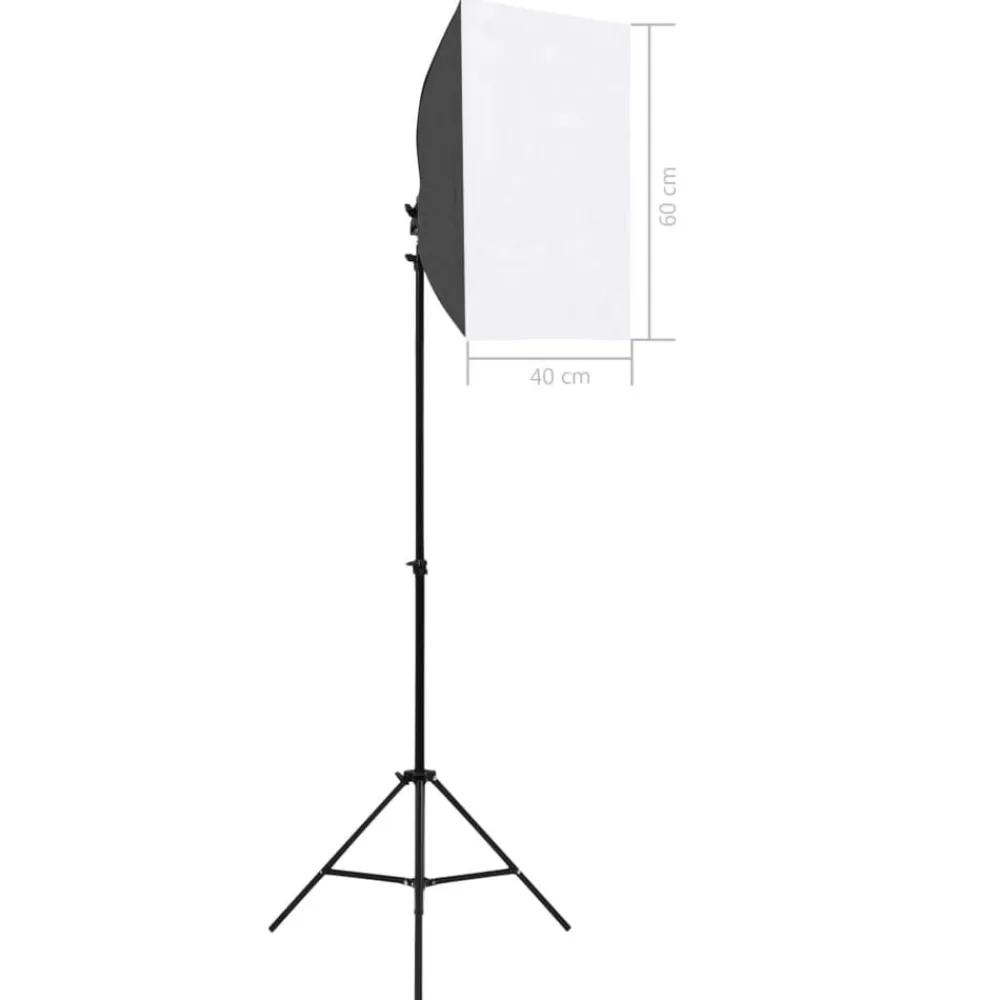 vidaXL Kit de estudio fotográfico con luces softbox y fondo Blanco Discount