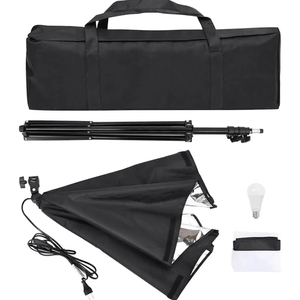 vidaXL Kit de estudio fotográfico con softbox, fondo y reflector