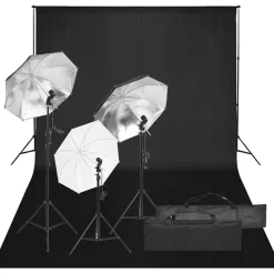 vidaXL Cámaras Y Objetivos-Kit de estudio fotográfico con set de luces y fondo